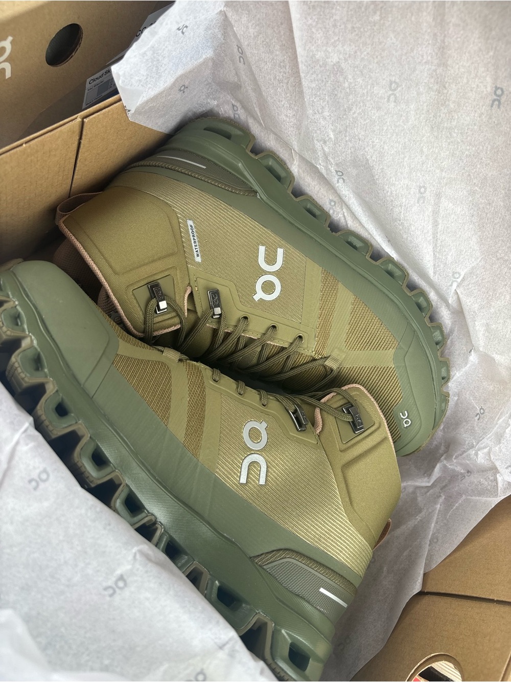 On Running Men's Waterproof Trail Boots in Olive